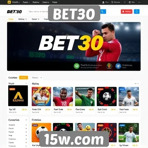 Análise da interface do site BET30